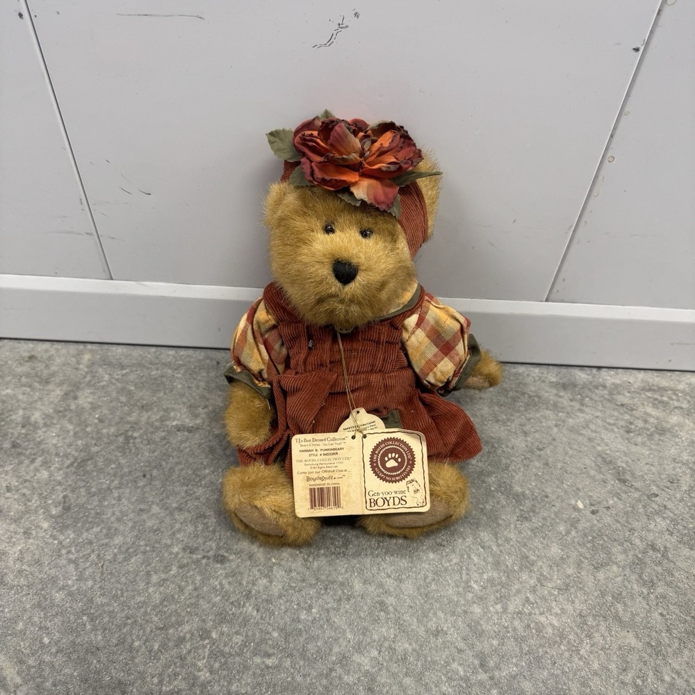 Boyds Bears Hannah B Punkinbeary 94533KR Best Dressed Fall Pumpkin NWT